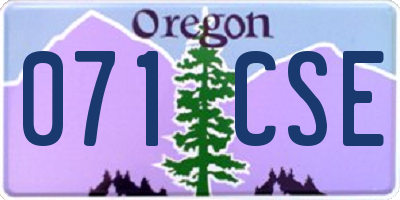OR license plate 071CSE