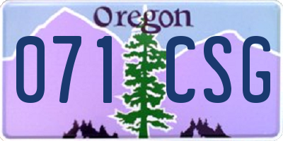 OR license plate 071CSG