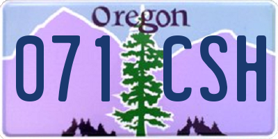 OR license plate 071CSH