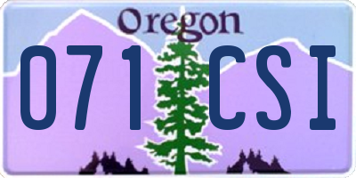 OR license plate 071CSI