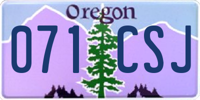 OR license plate 071CSJ