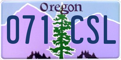 OR license plate 071CSL