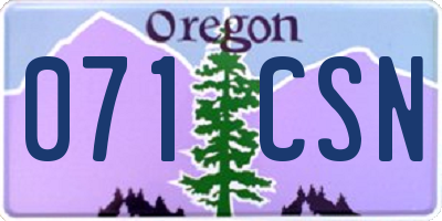 OR license plate 071CSN