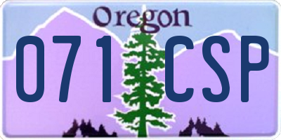 OR license plate 071CSP