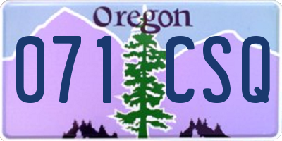 OR license plate 071CSQ