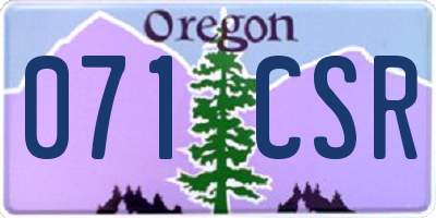 OR license plate 071CSR