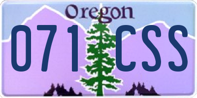 OR license plate 071CSS