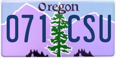 OR license plate 071CSU