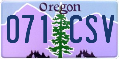 OR license plate 071CSV