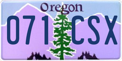OR license plate 071CSX