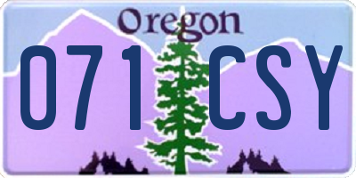 OR license plate 071CSY