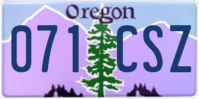 OR license plate 071CSZ