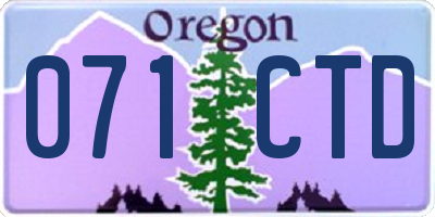 OR license plate 071CTD