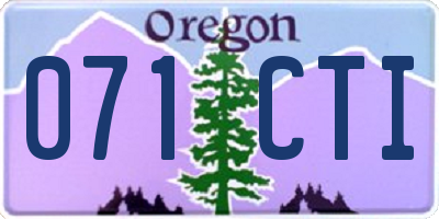 OR license plate 071CTI