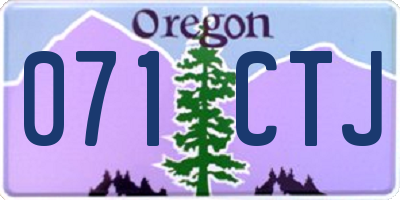 OR license plate 071CTJ