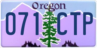 OR license plate 071CTP