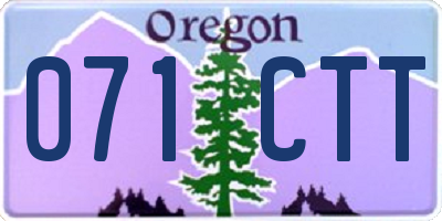 OR license plate 071CTT