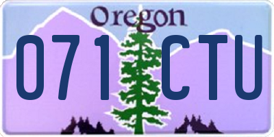 OR license plate 071CTU