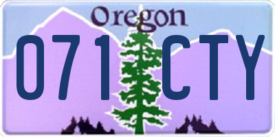 OR license plate 071CTY