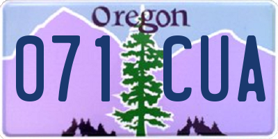OR license plate 071CUA