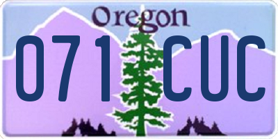 OR license plate 071CUC