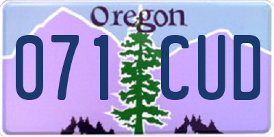 OR license plate 071CUD