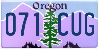 OR license plate 071CUG