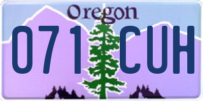 OR license plate 071CUH
