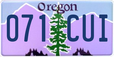OR license plate 071CUI