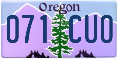 OR license plate 071CUO