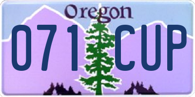 OR license plate 071CUP