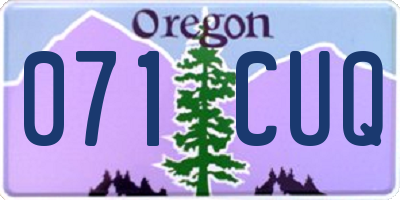 OR license plate 071CUQ