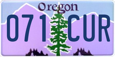 OR license plate 071CUR