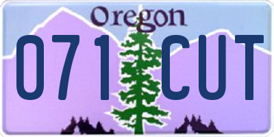 OR license plate 071CUT