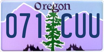OR license plate 071CUU