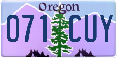 OR license plate 071CUY