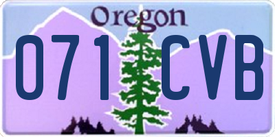 OR license plate 071CVB