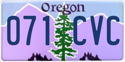 OR license plate 071CVC