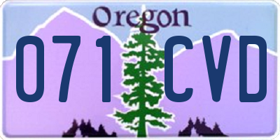 OR license plate 071CVD
