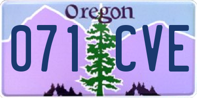 OR license plate 071CVE
