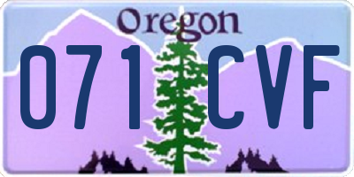 OR license plate 071CVF