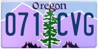 OR license plate 071CVG