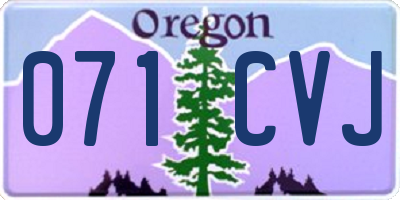OR license plate 071CVJ