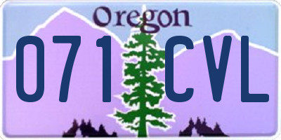 OR license plate 071CVL