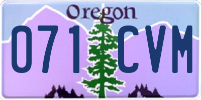 OR license plate 071CVM