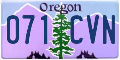 OR license plate 071CVN