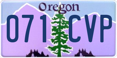 OR license plate 071CVP