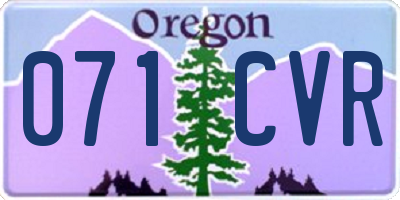 OR license plate 071CVR