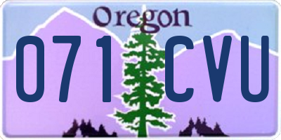 OR license plate 071CVU