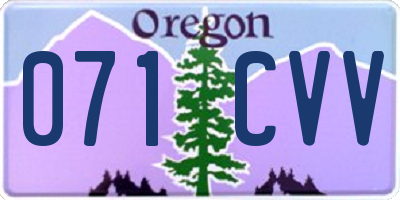OR license plate 071CVV